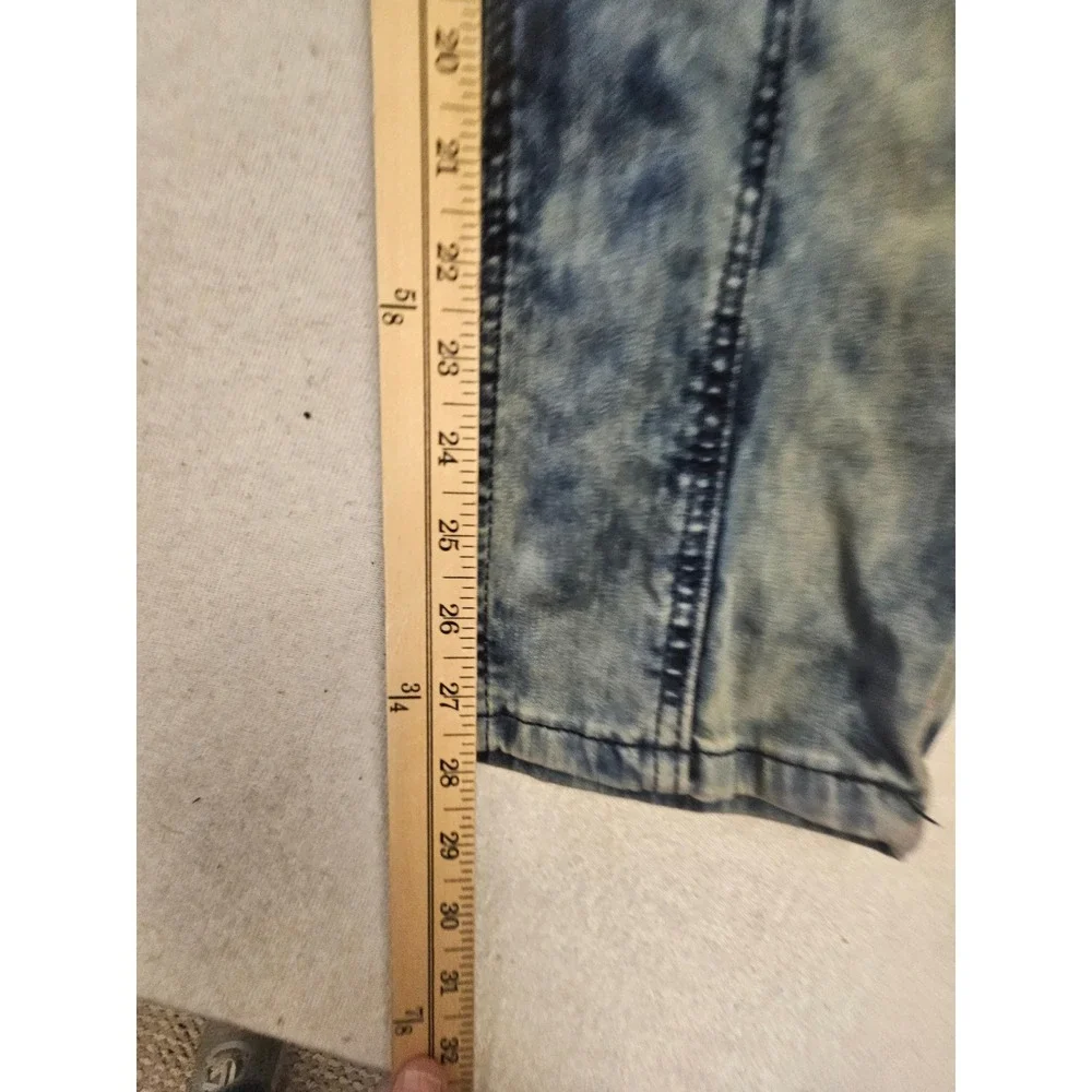V19.69 Italia Milano Mens Moto‎ Biker Jeans Acid Wash Blue Slim Fit W32 L30